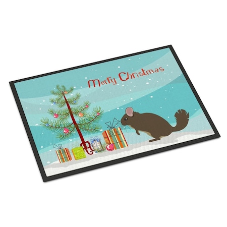 Carolines Treasures Chinchilla Christmas Indoor or Outdoor Mat - 18 x 27 in. BB9242MAT